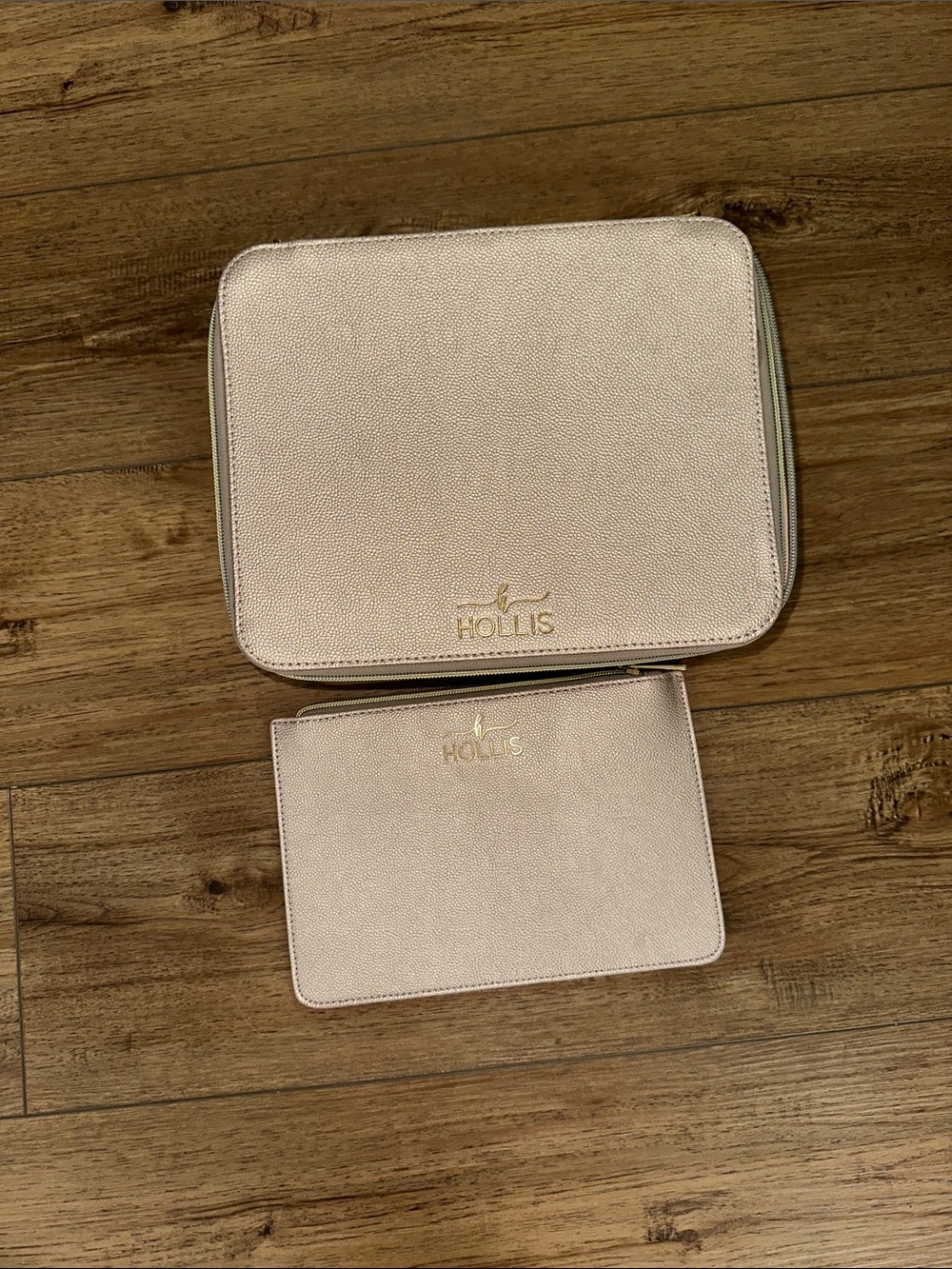 Hollis Pink Cosmetic Train Case